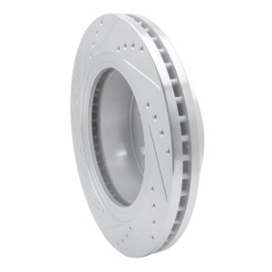 Nissan Titan XD Brake Rotor (1) - Front Right - R1 Concepts - Drilled & Slotted - Silver - `16-`24